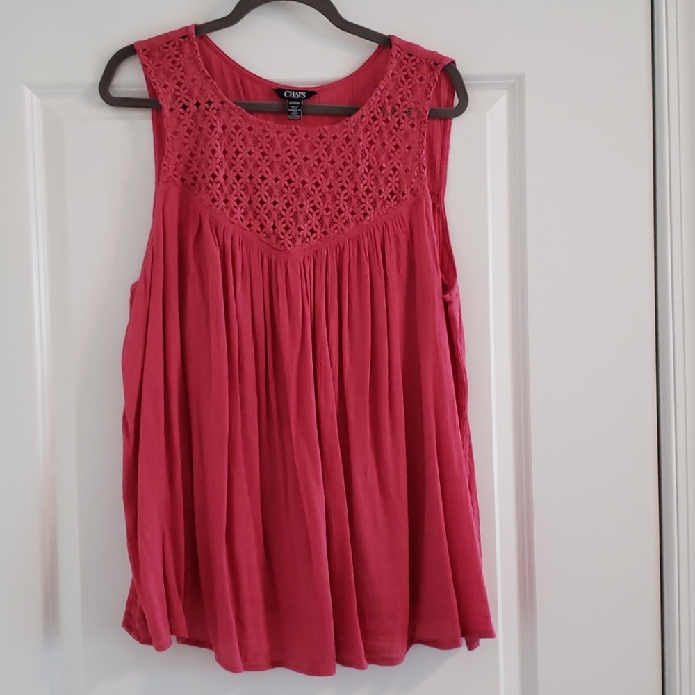 Red Flowy Sleeveless Top